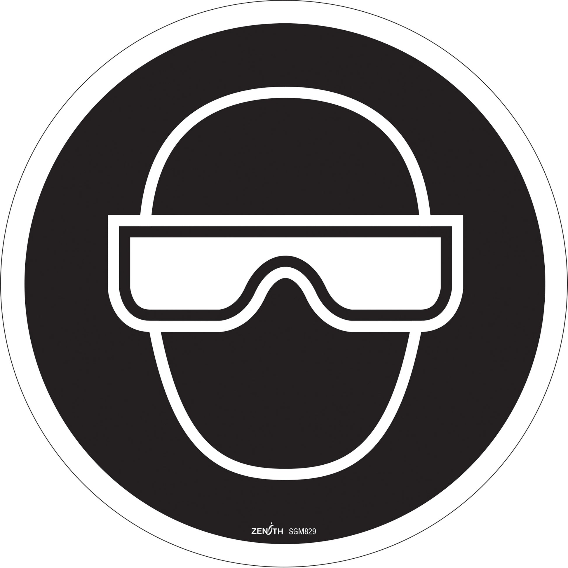 Zenith Safety Products Eye Protection Required CSA Standard Safety Sign, 12" x 12", Vinyl, Pictogram