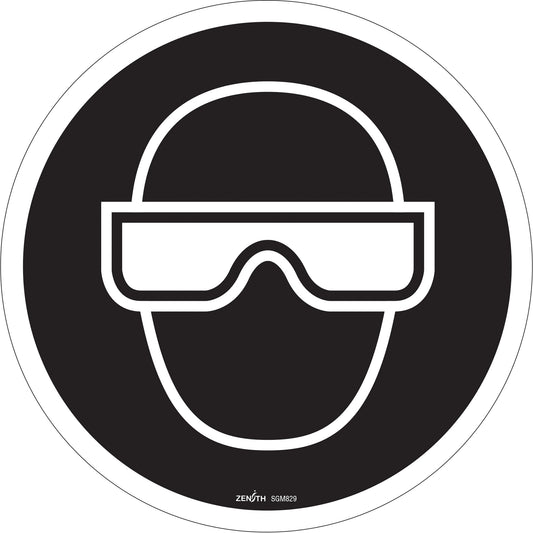 Zenith Safety Products Eye Protection Required CSA Standard Safety Sign, 12" x 12", Vinyl, Pictogram