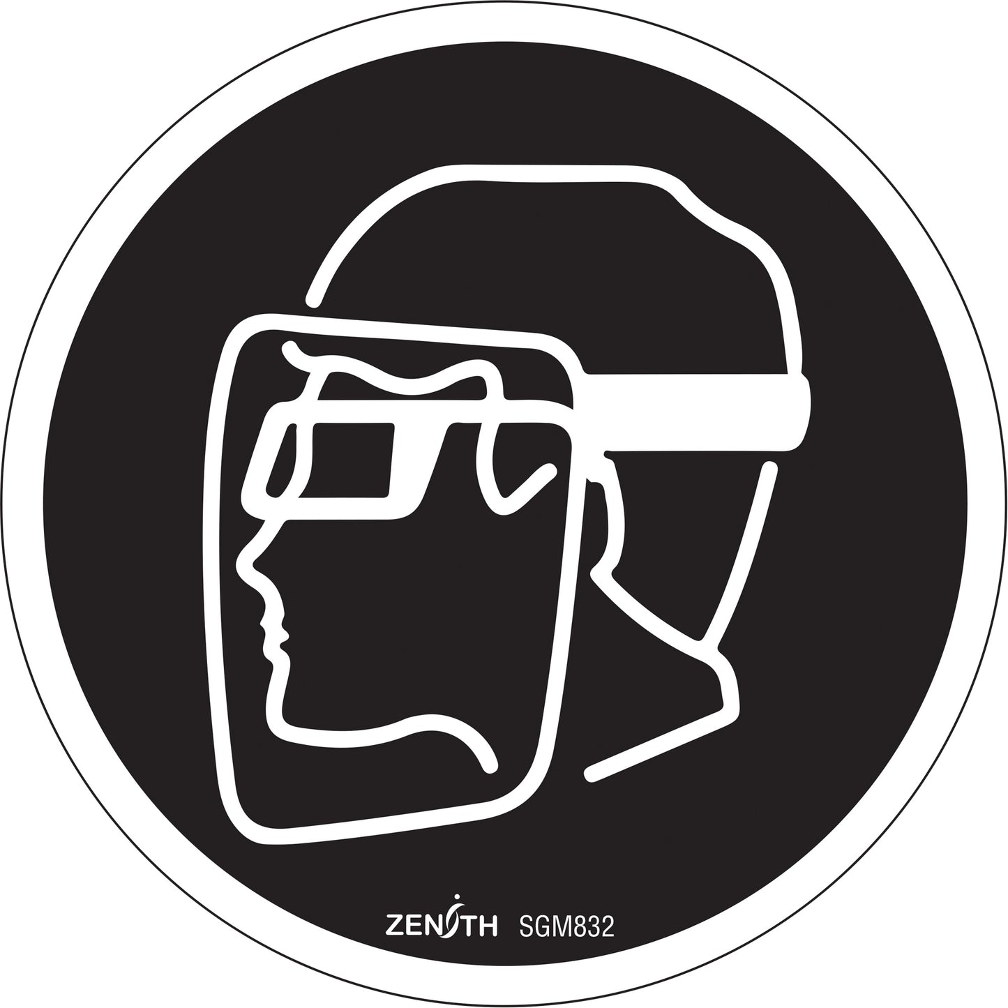Zenith Safety Products Face Protection Required CSA Standard Safety Sign, 6" x 6", Vinyl, Pictogram