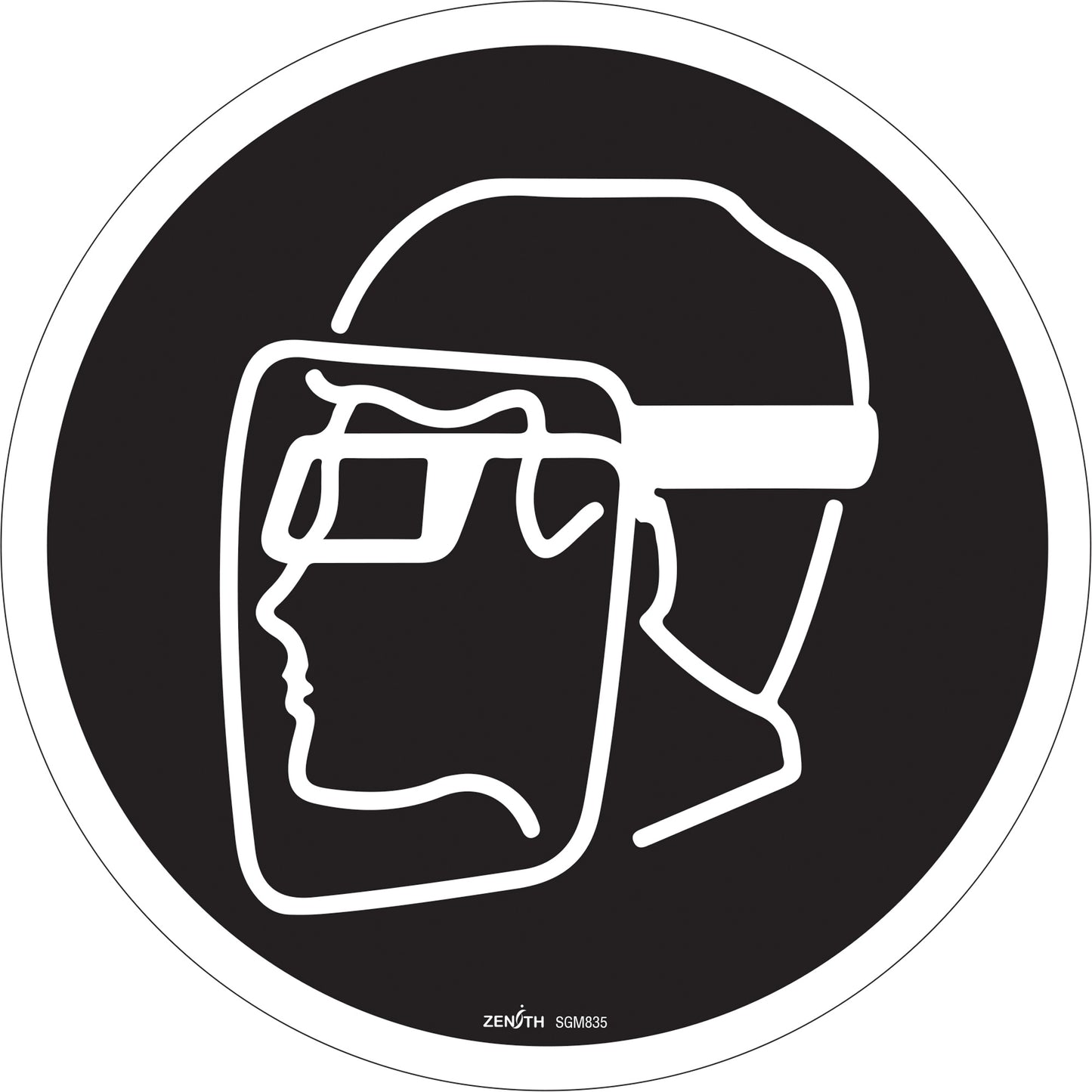Zenith Safety Products Face Protection Required CSA Standard Safety Sign, 12" x 12", Vinyl, Pictogram
