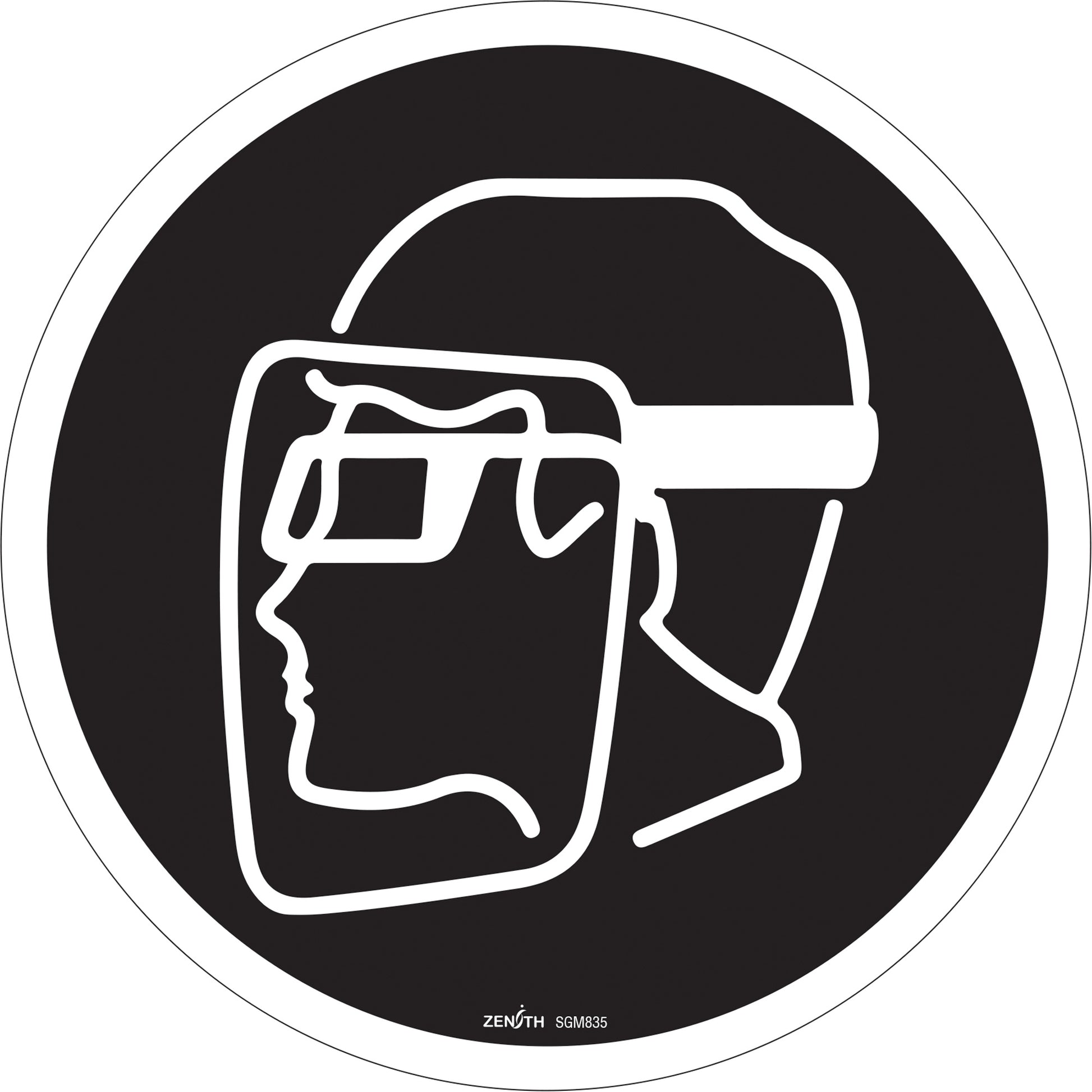 Zenith Safety Products Face Protection Required CSA Standard Safety Sign, 12" x 12", Vinyl, Pictogram