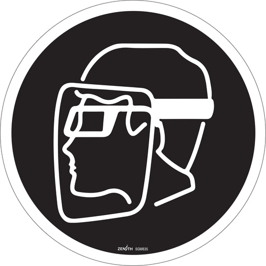Zenith Safety Products Face Protection Required CSA Standard Safety Sign, 12" x 12", Vinyl, Pictogram