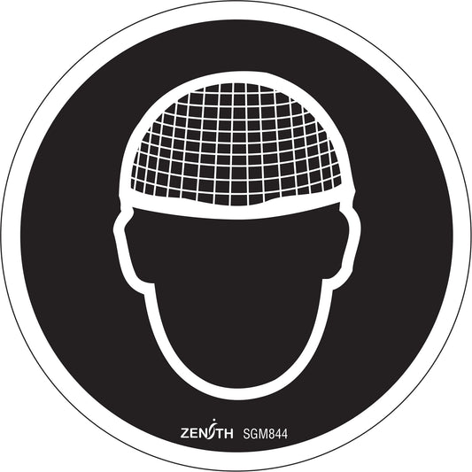 Zenith Safety Products Hair Net Required CSA Standard Safety Sign, 6" x 6", Vinyl, Pictogram