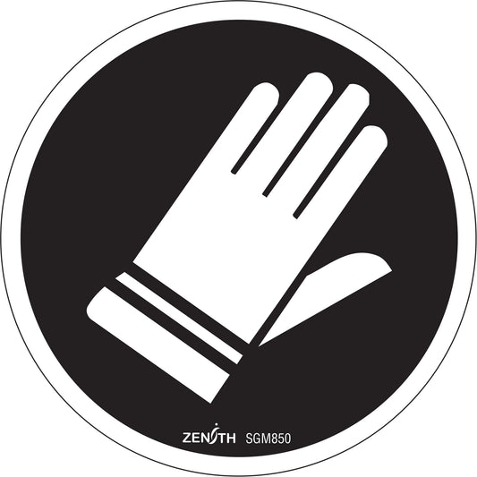 Zenith Safety Products Hand Protection Required CSA Standard Safety Sign, 6" x 6", Vinyl, Pictogram