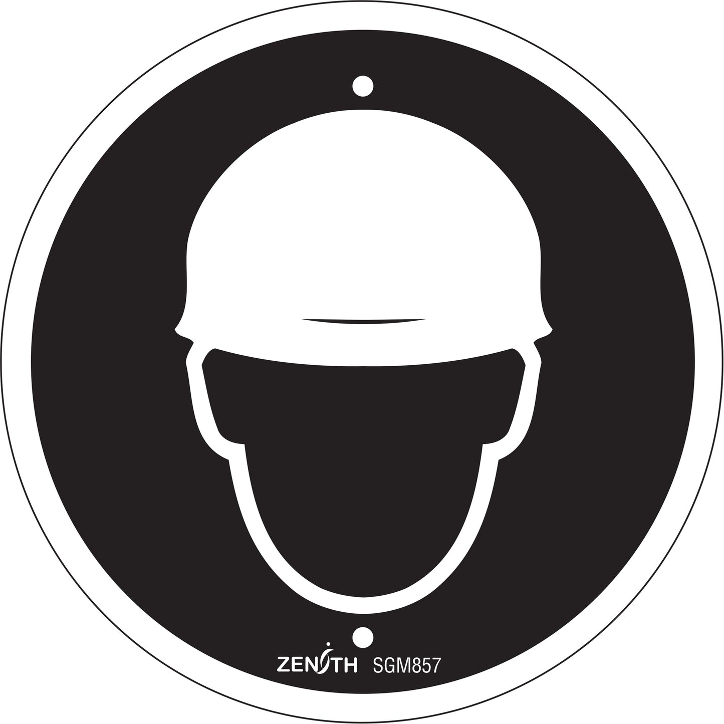 Zenith Safety Products Hardhat Protection Required CSA Standard Safety Sign, 6" x 6", Plastic, Pictogram