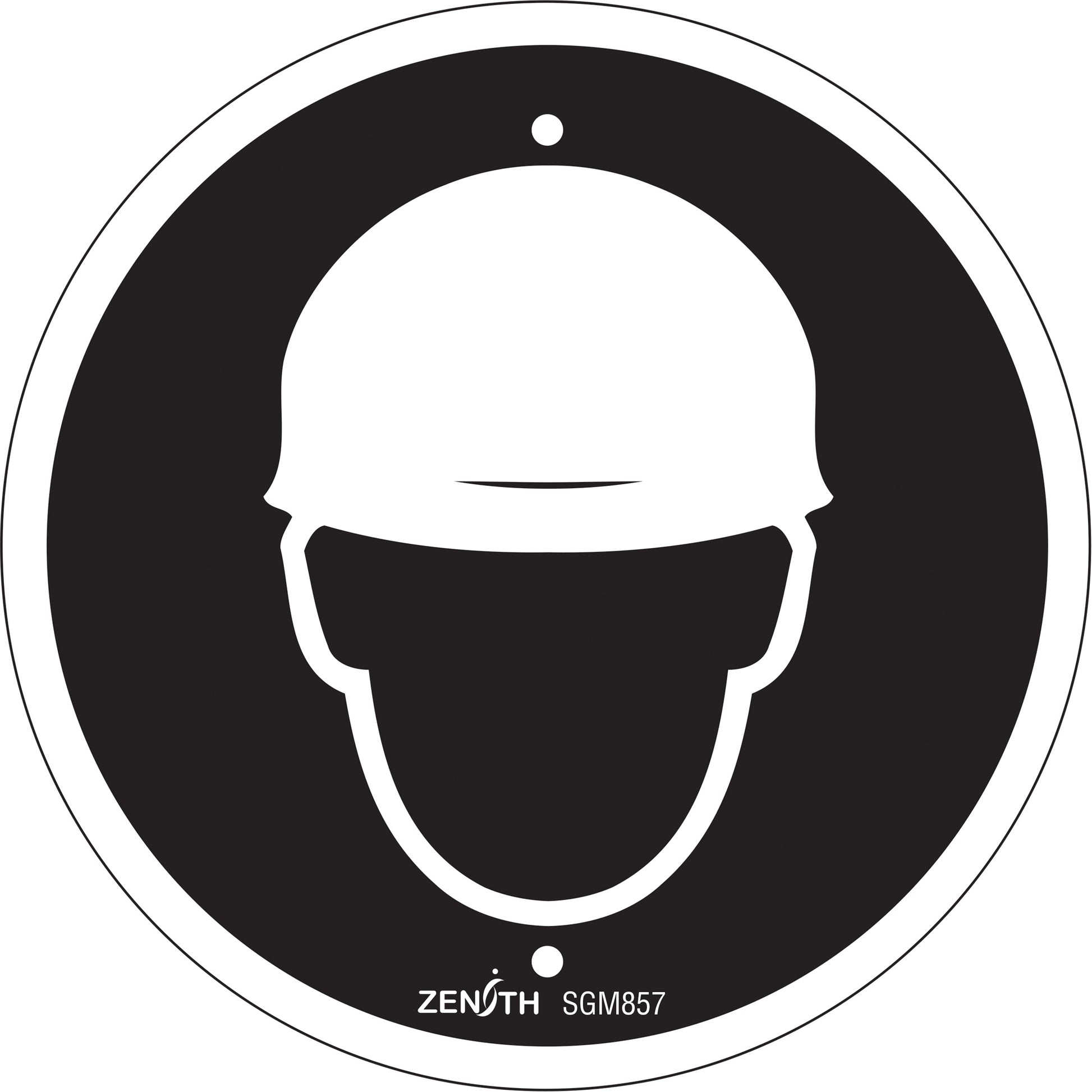 Zenith Safety Products Hardhat Protection Required CSA Standard Safety Sign, 6" x 6", Plastic, Pictogram