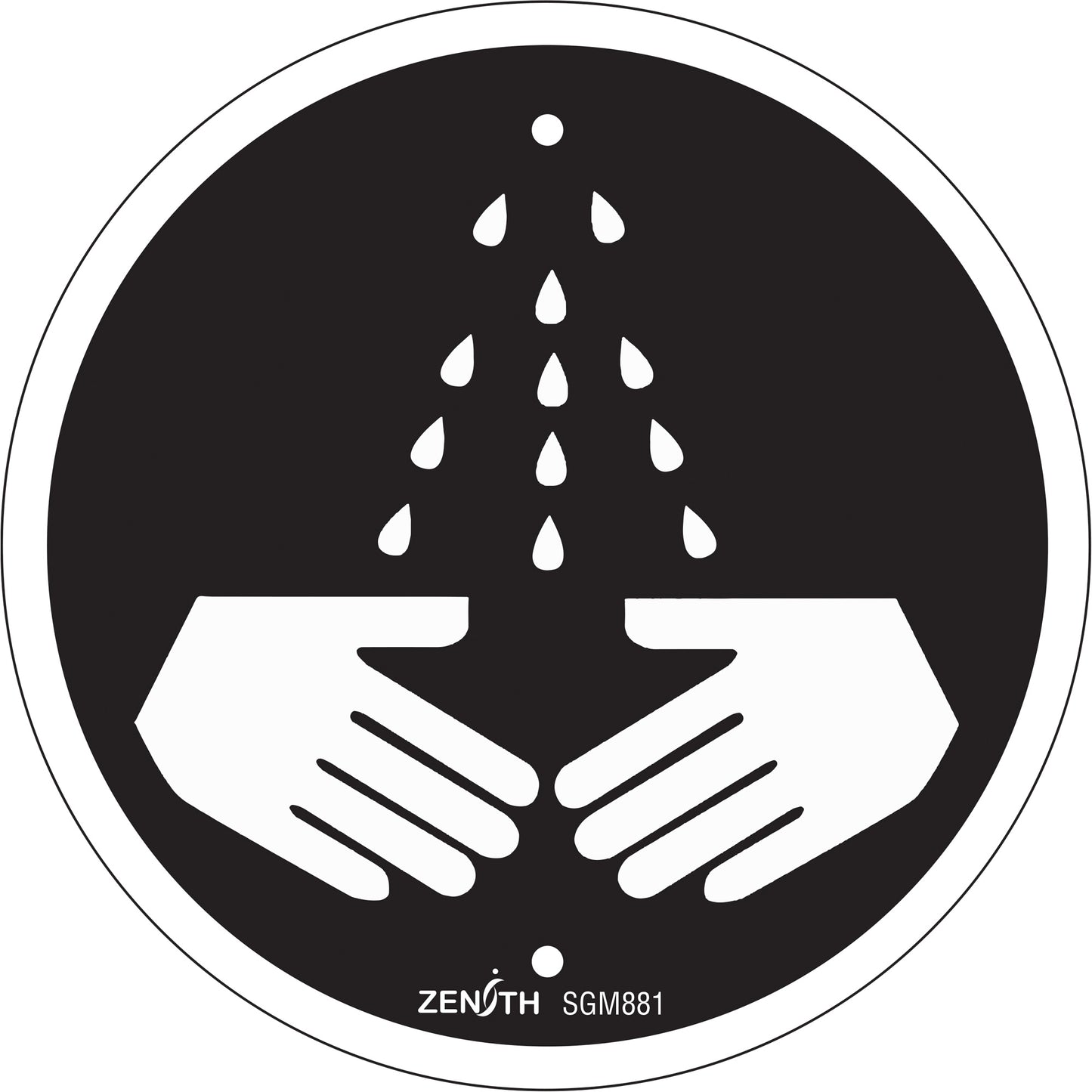 Zenith Safety Products Wash Your Hands CSA Standard Safety Sign, 6" x 6", Plastic, Pictogram