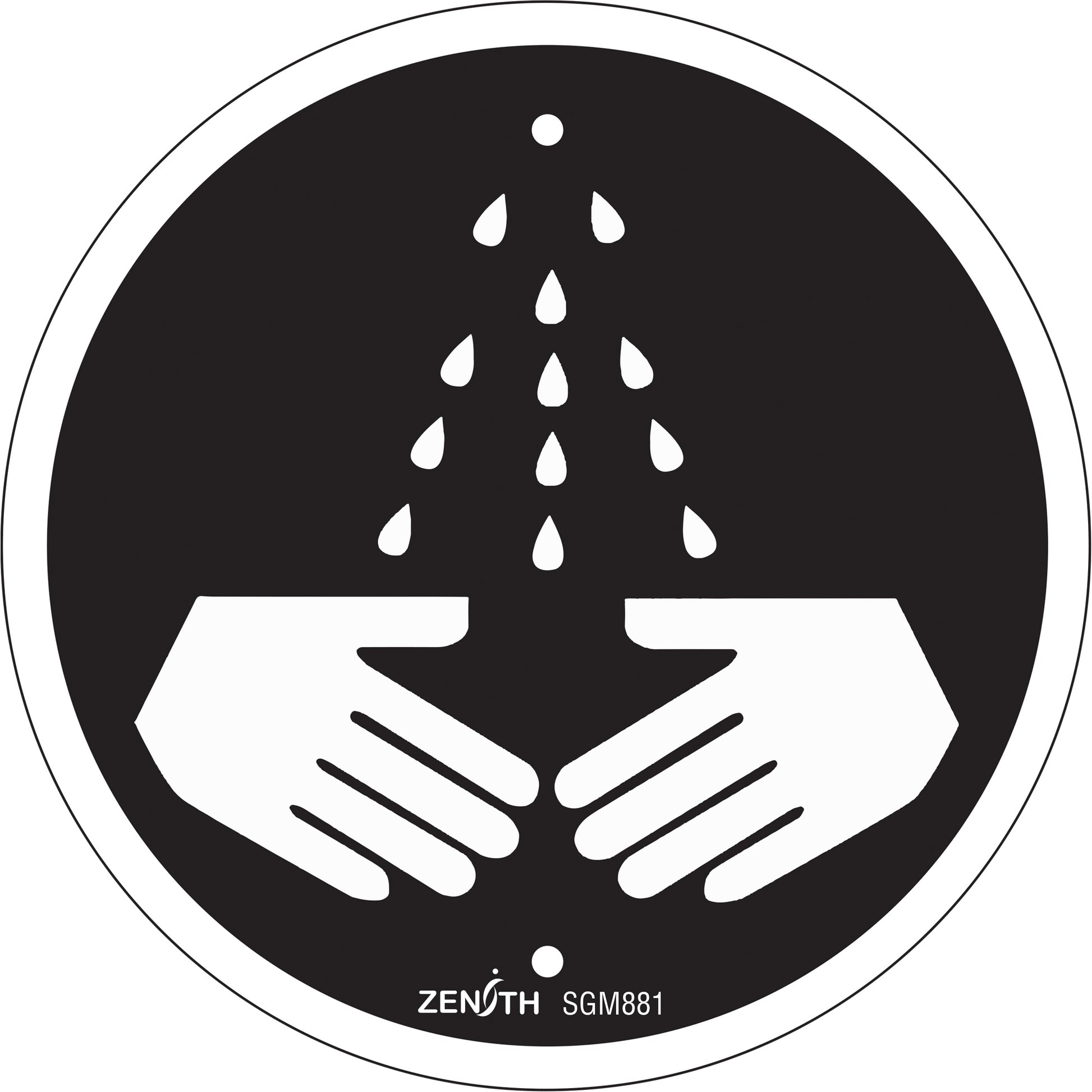Zenith Safety Products Wash Your Hands CSA Standard Safety Sign, 6" x 6", Plastic, Pictogram