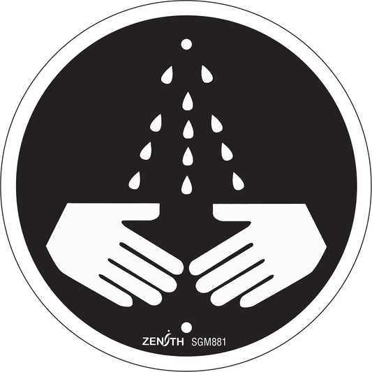 Zenith Safety Products Wash Your Hands CSA Standard Safety Sign, 6" x 6", Plastic, Pictogram