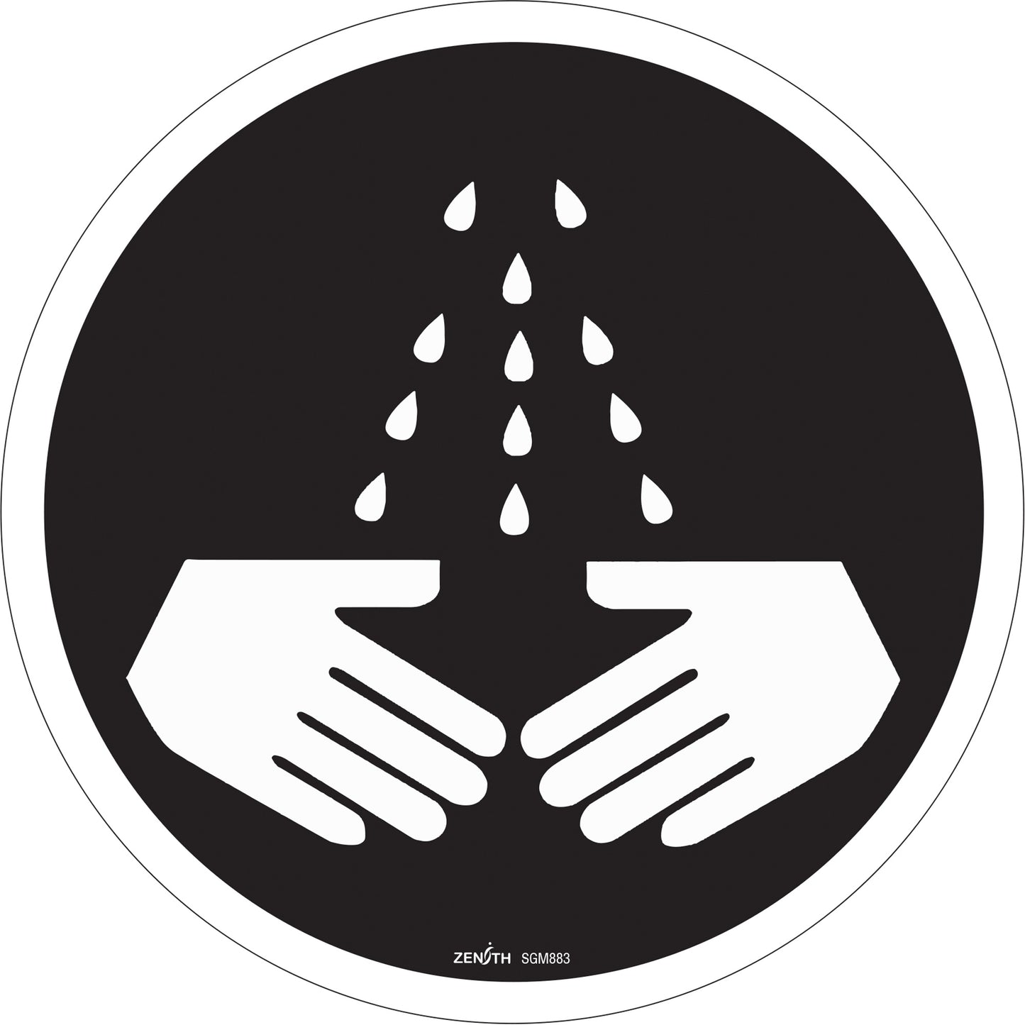 Zenith Safety Products Wash Your Hands CSA Standard Safety Sign, 12" x 12", Vinyl, Pictogram