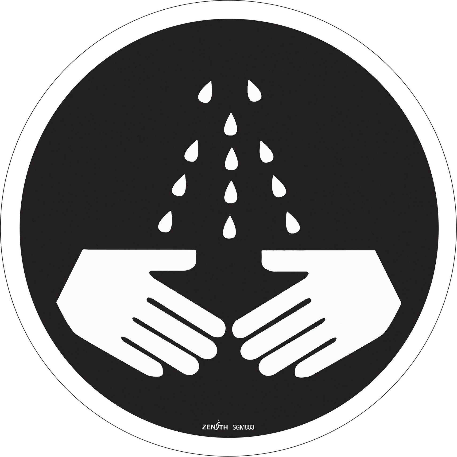 Zenith Safety Products Wash Your Hands CSA Standard Safety Sign, 12" x 12", Vinyl, Pictogram