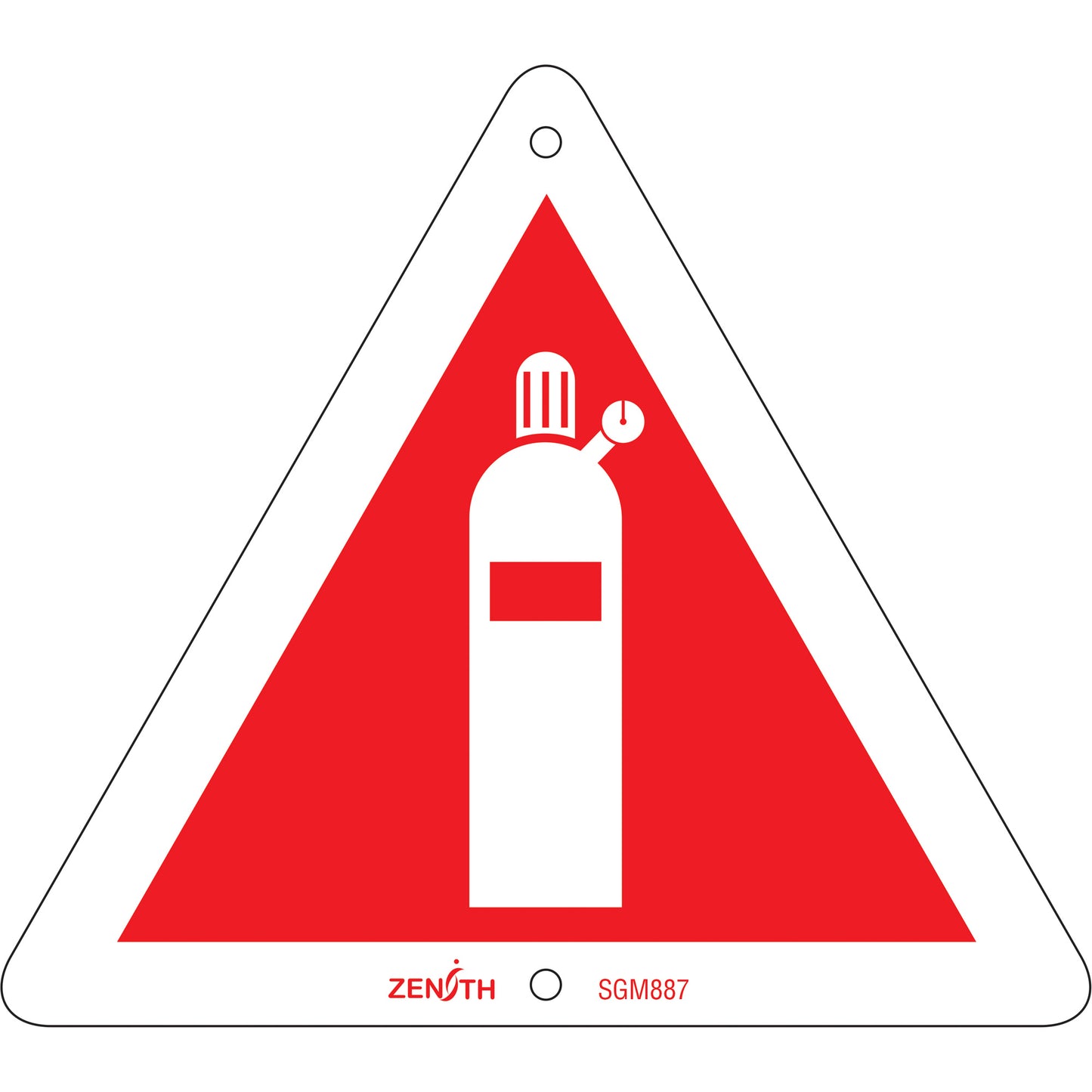 Zenith Safety Products Compressed Gas CSA Standard Safety Sign, 6" x 6", Plastic, Pictogram