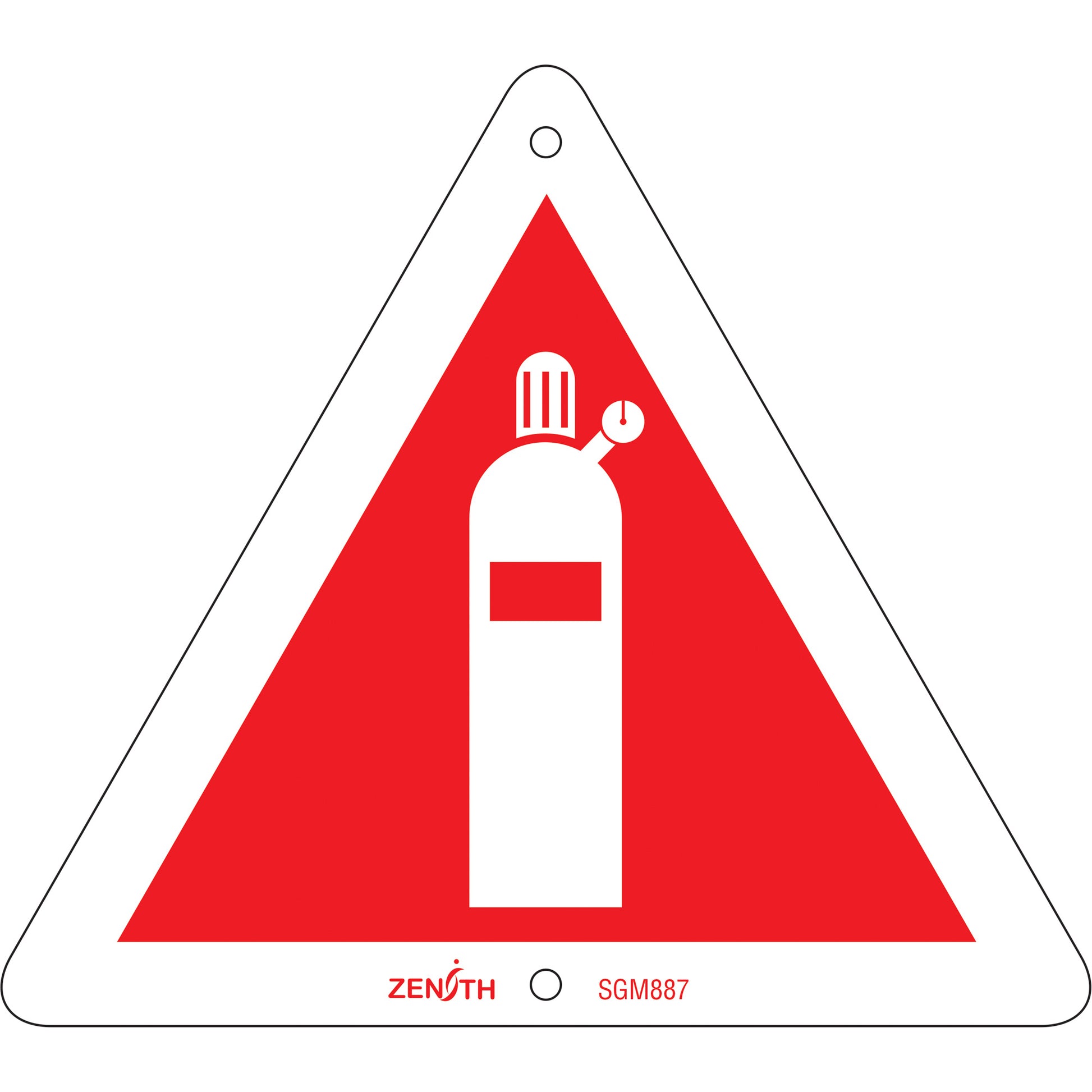 Zenith Safety Products Compressed Gas CSA Standard Safety Sign, 6" x 6", Plastic, Pictogram