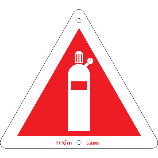 Zenith Safety Products Compressed Gas CSA Standard Safety Sign, 6" x 6", Plastic, Pictogram