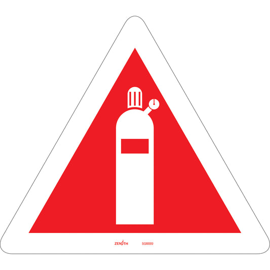 Zenith Safety Products Compressed Gas CSA Standard Safety Sign, 12" x 12", Vinyl, Pictogram