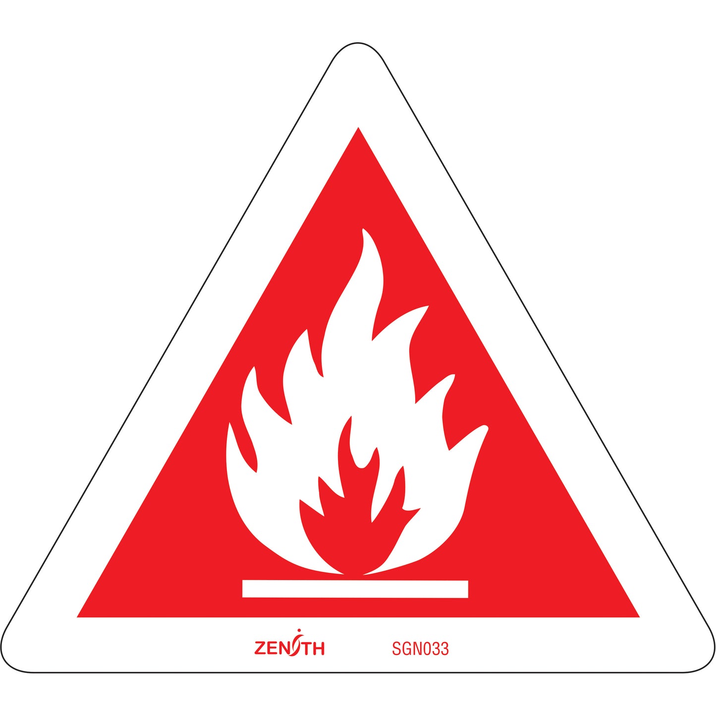 Zenith Safety Products Flammable CSA Standard Safety Sign, 6" x 6", Vinyl, Pictogram