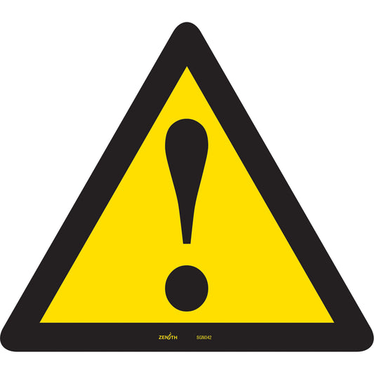 Zenith Safety Products General Warning CSA Standard Safety Sign, 12" x 12", Vinyl, Pictogram