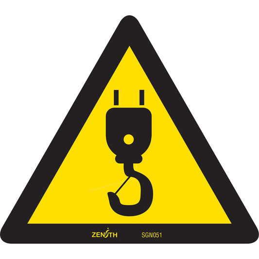 Zenith Safety Products Crane CSA Standard Safety Sign, 6" x 6", Vinyl, Pictogram