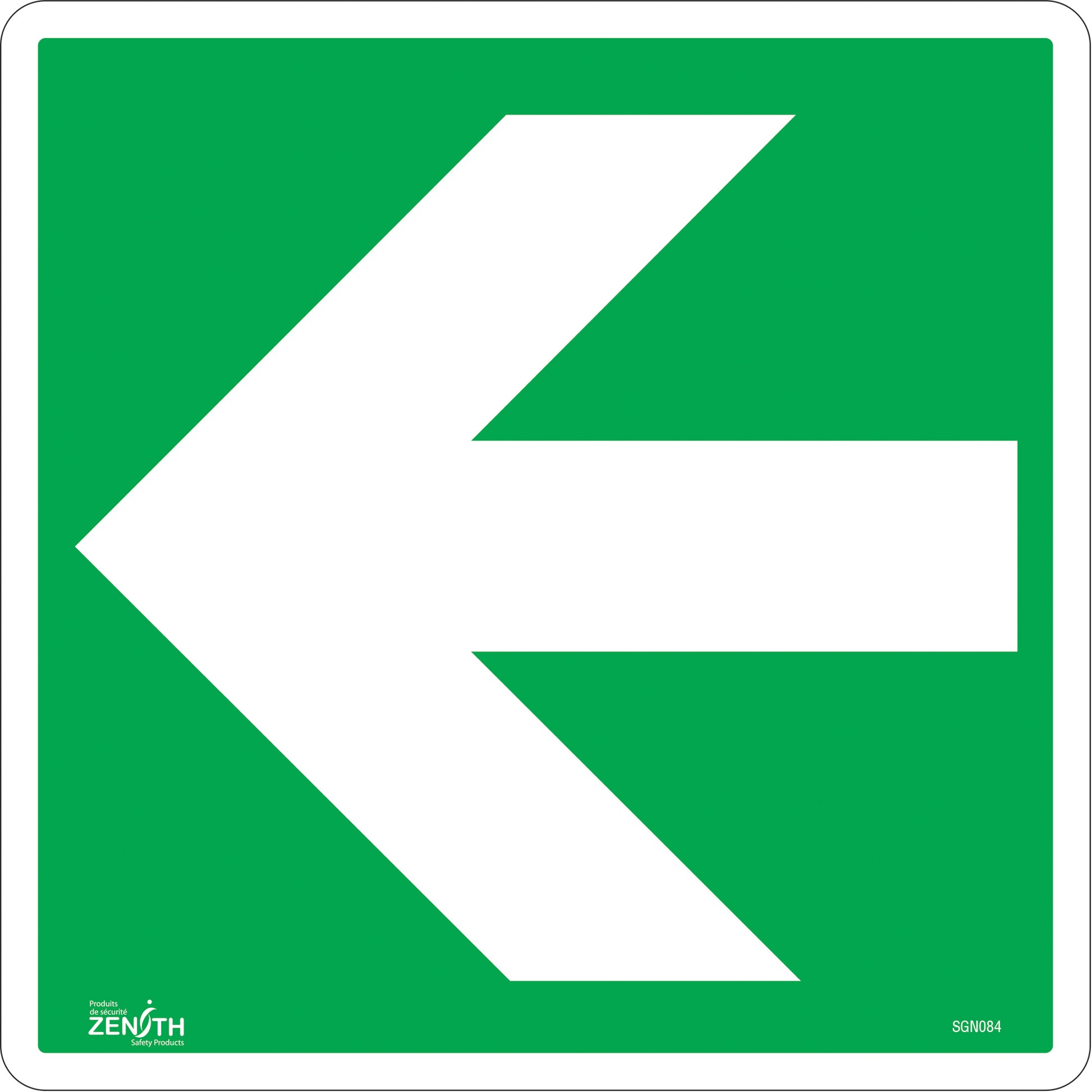 Zenith Safety Products Arrow CSA Standard Safety Sign, 12" x 12", Vinyl, Pictogram