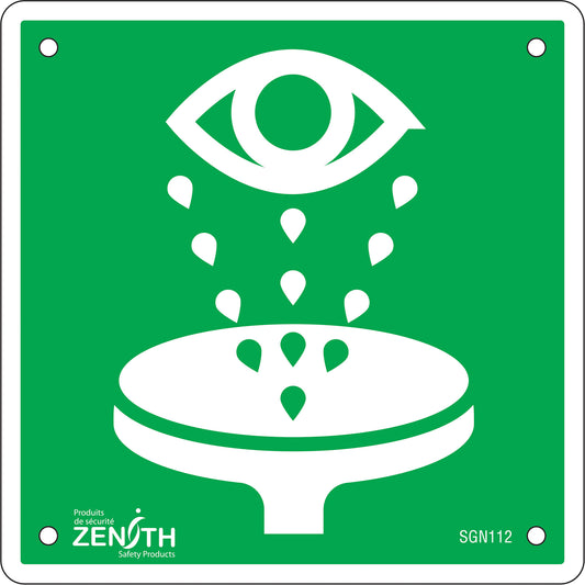 Zenith Safety Products Eye Wash CSA Standard Safety Sign, 6" x 6", Plastic, Pictogram