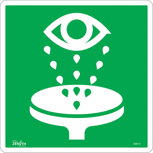 Zenith Safety Products Eye Wash CSA Standard Safety Sign, 12" x 12", Vinyl, Pictogram