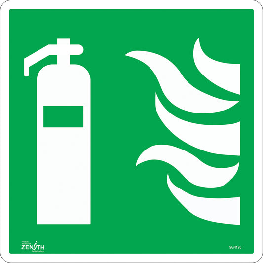 Zenith Safety Products Fire Extinguisher CSA Standard Safety Sign, 12" x 12", Vinyl, Pictogram