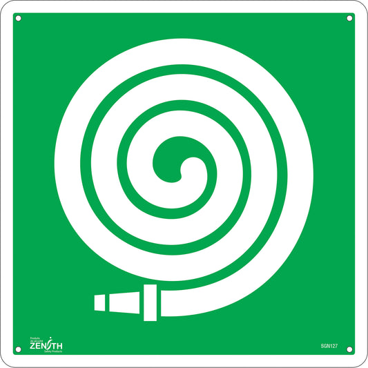 Zenith Safety Products Fire Hose CSA Standard Safety Sign, 12" x 12", Plastic, Pictogram
