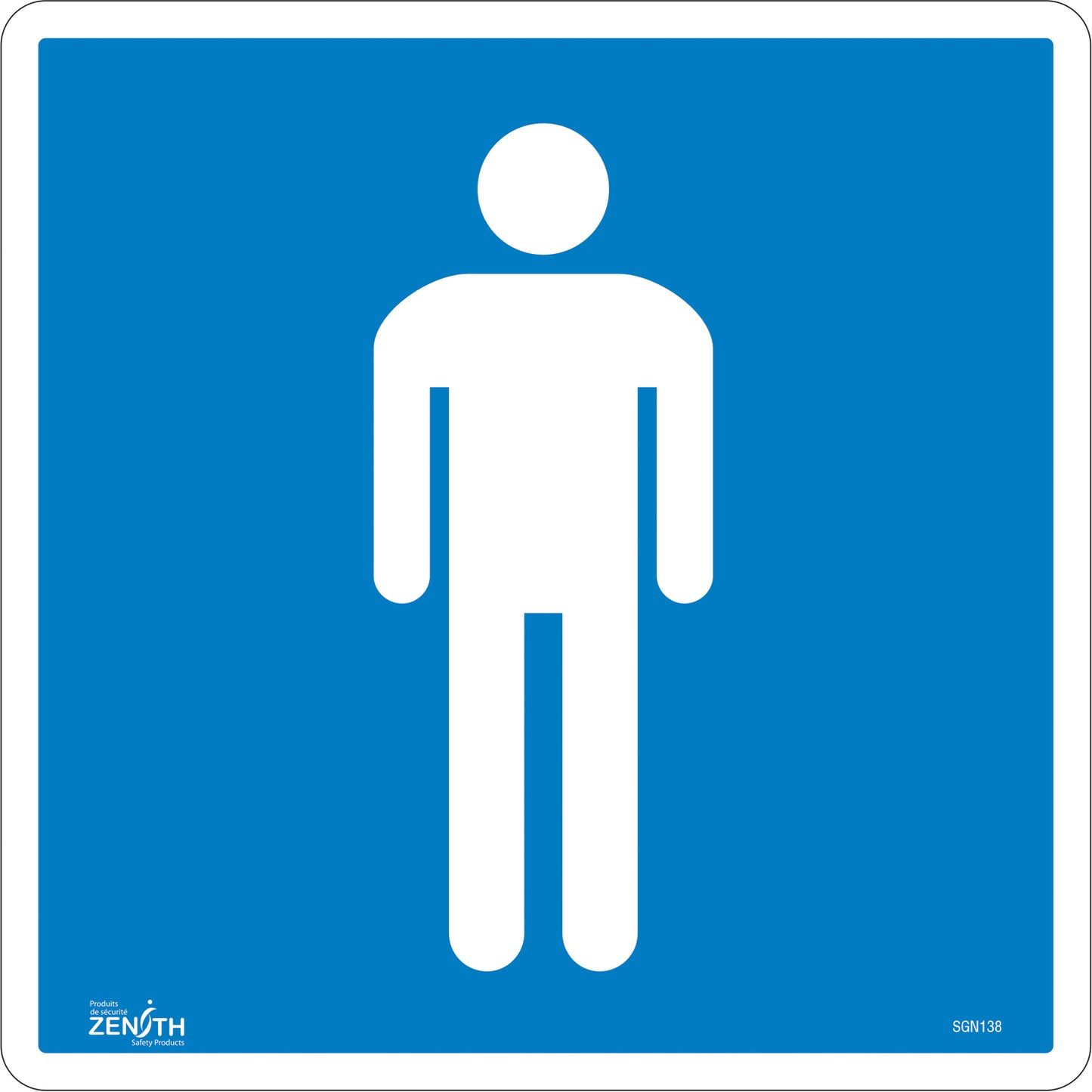 Zenith Safety Products Men CSA Standard Safety Sign, 12" x 12", Vinyl, Pictogram
