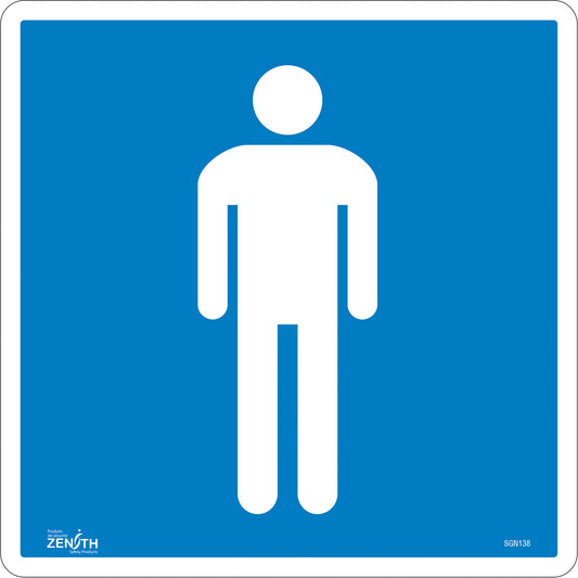 Zenith Safety Products Men CSA Standard Safety Sign, 12" x 12", Vinyl, Pictogram