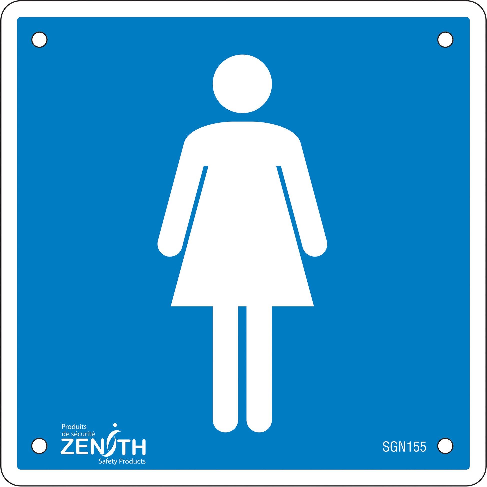 Zenith Safety Products Women CSA Standard Safety Sign, 6" x 6", Aluminum, Pictogram