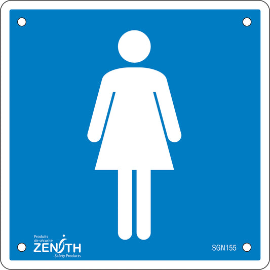 Zenith Safety Products Women CSA Standard Safety Sign, 6" x 6", Aluminum, Pictogram