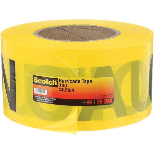 3M Scotch® Buried Barricade Tape, English, 3" W x 1000' L, 2 mils, Black on Yellow