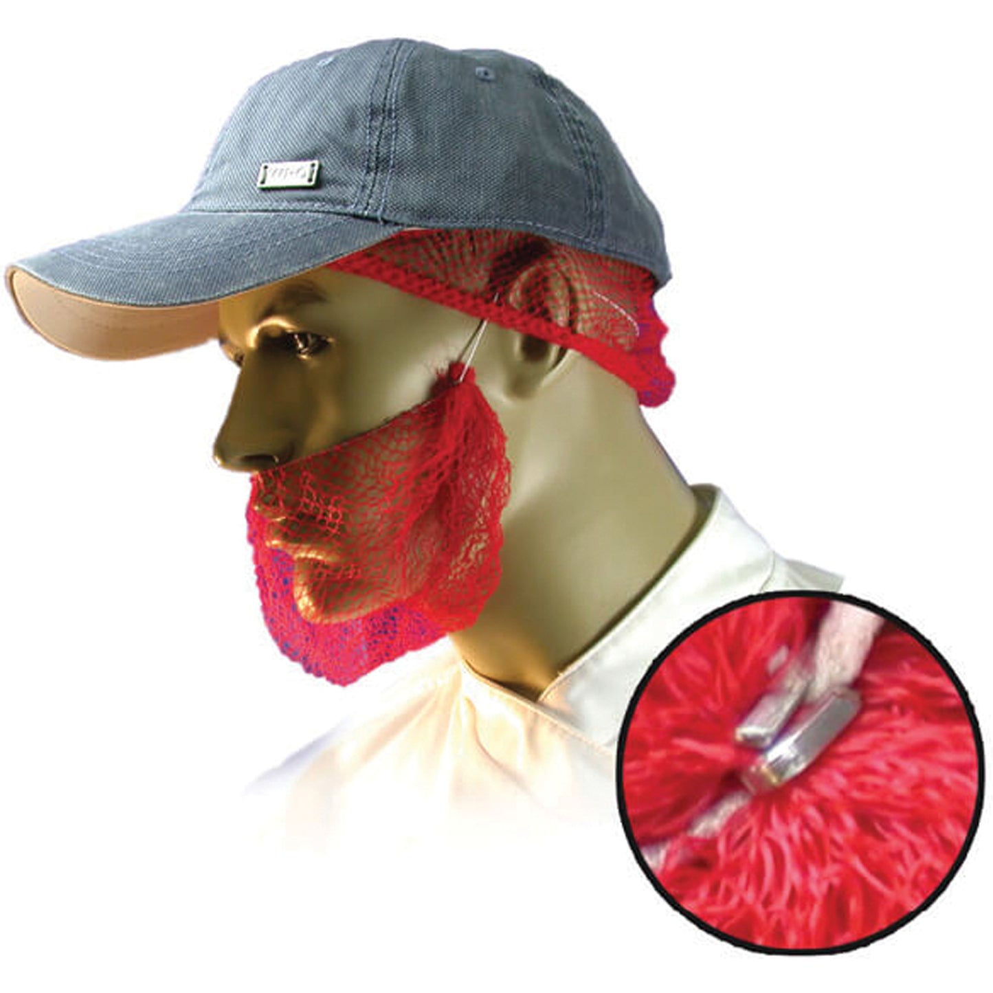  Disposable Beard Nets, Polypropylene, Red