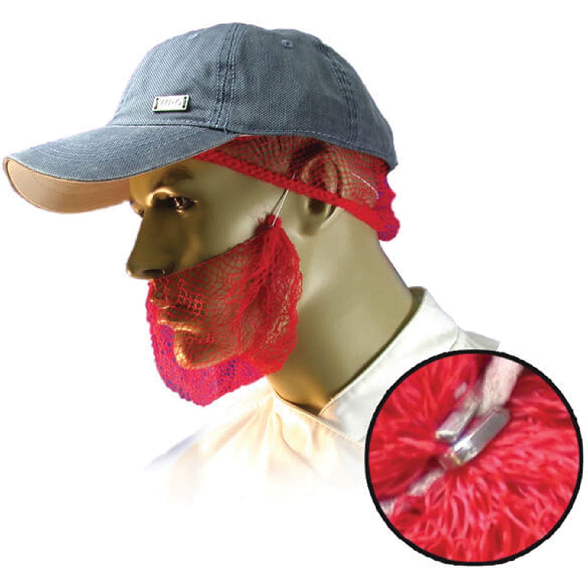  Disposable Beard Nets, Polypropylene, Red