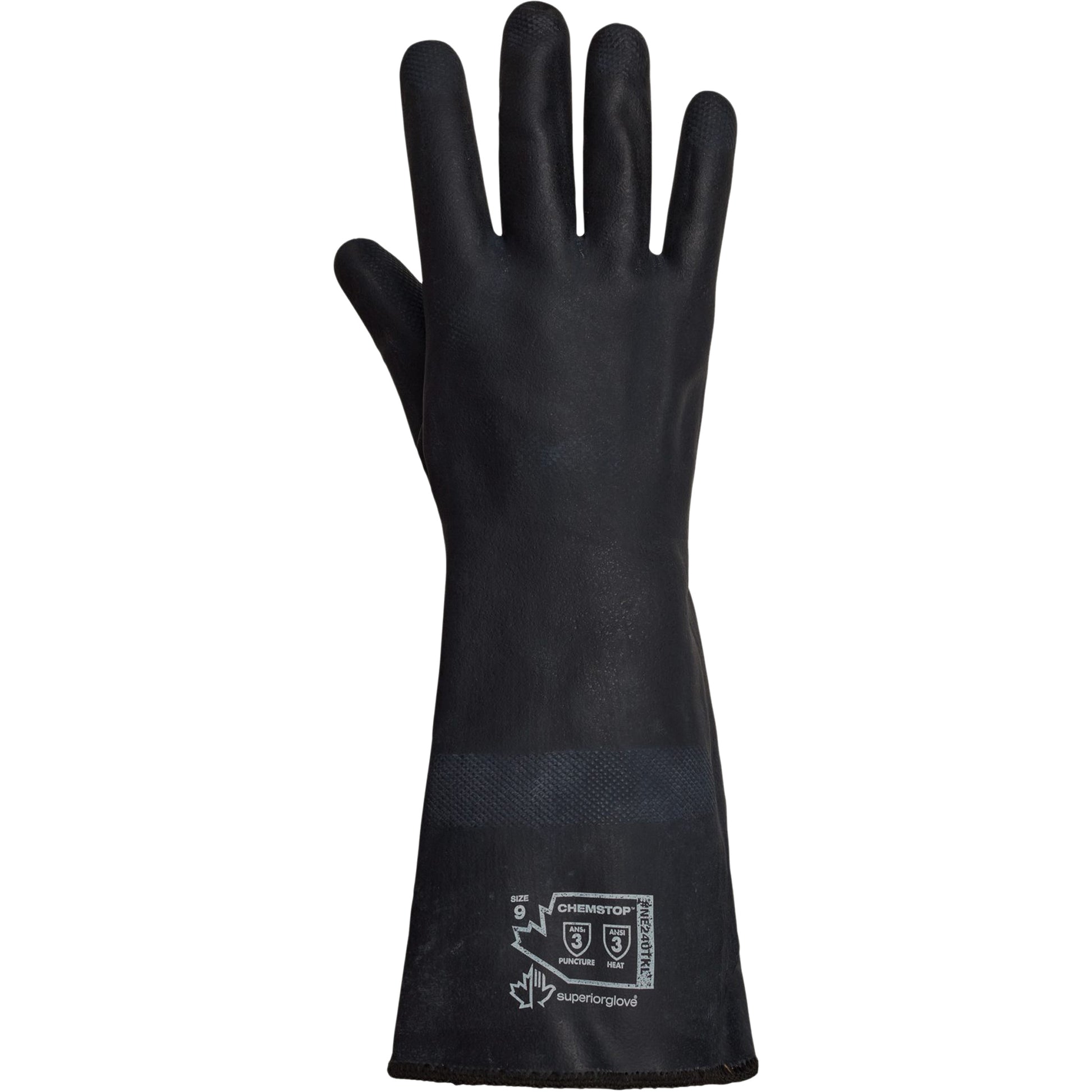 Superior Glove Works Ltd. ChemStop™ Heady-Duty Chemical & Heat-Resistant Gloves, Neoprene, 9, Protects Up To 100° F (212° C)