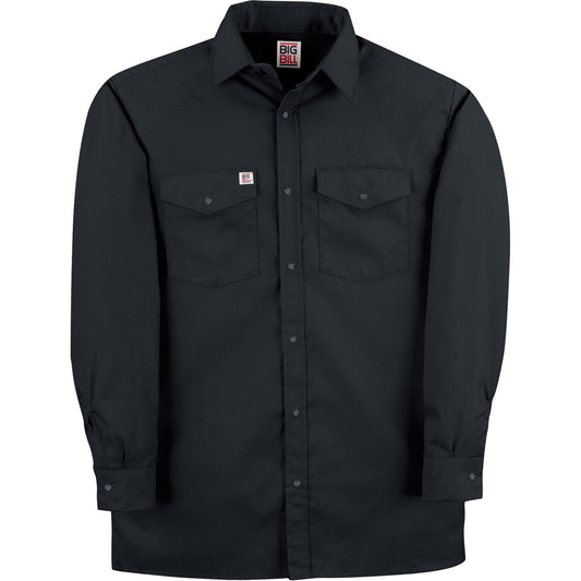 Big Bill Twill Work Shirt with Snap, Men's, X-Large (Tall), Black