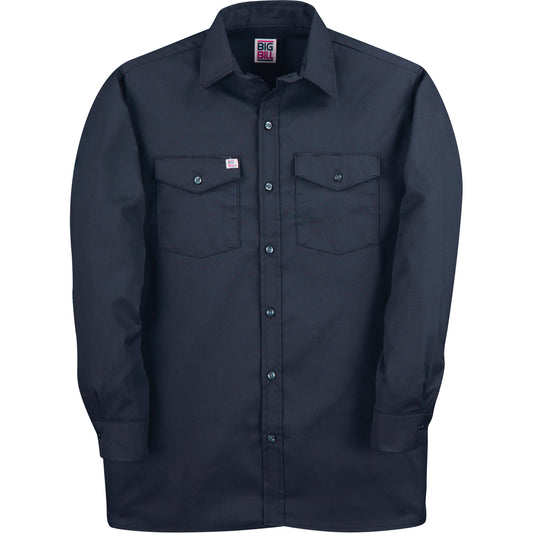 Big Bill Long-Sleeved Twill Work Shirt, Men's, 5X-Large, Navy Blue