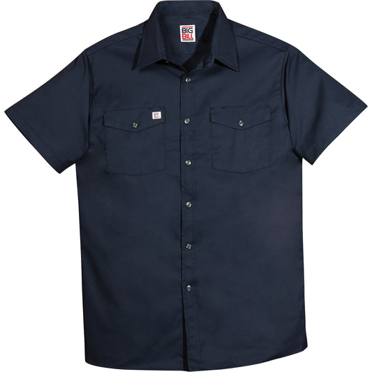 Big Bill Short-Sleeved Twill Work Shirt, Men's, 2X-Large (Tall), Navy Blue