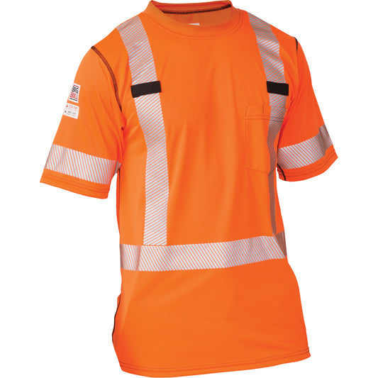 Big Bill Polartec® Power Grid® High Visibility Short Sleeved T-Shirt, Polyester, Medium (Tall), Orange