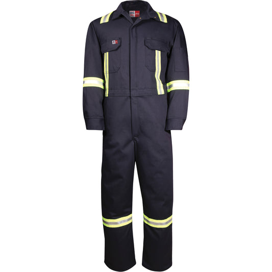 Big Bill Westex™ UltraSoft® Deluxe Coveralls with Reflective Material, Size 44 (Tall), Navy Blue, 8.7 cal/cm²
