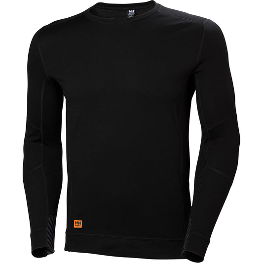 Helly Hansen Lifa® Max Moisture-Wicking Crewneck Undershirt, Men's, Small, Black