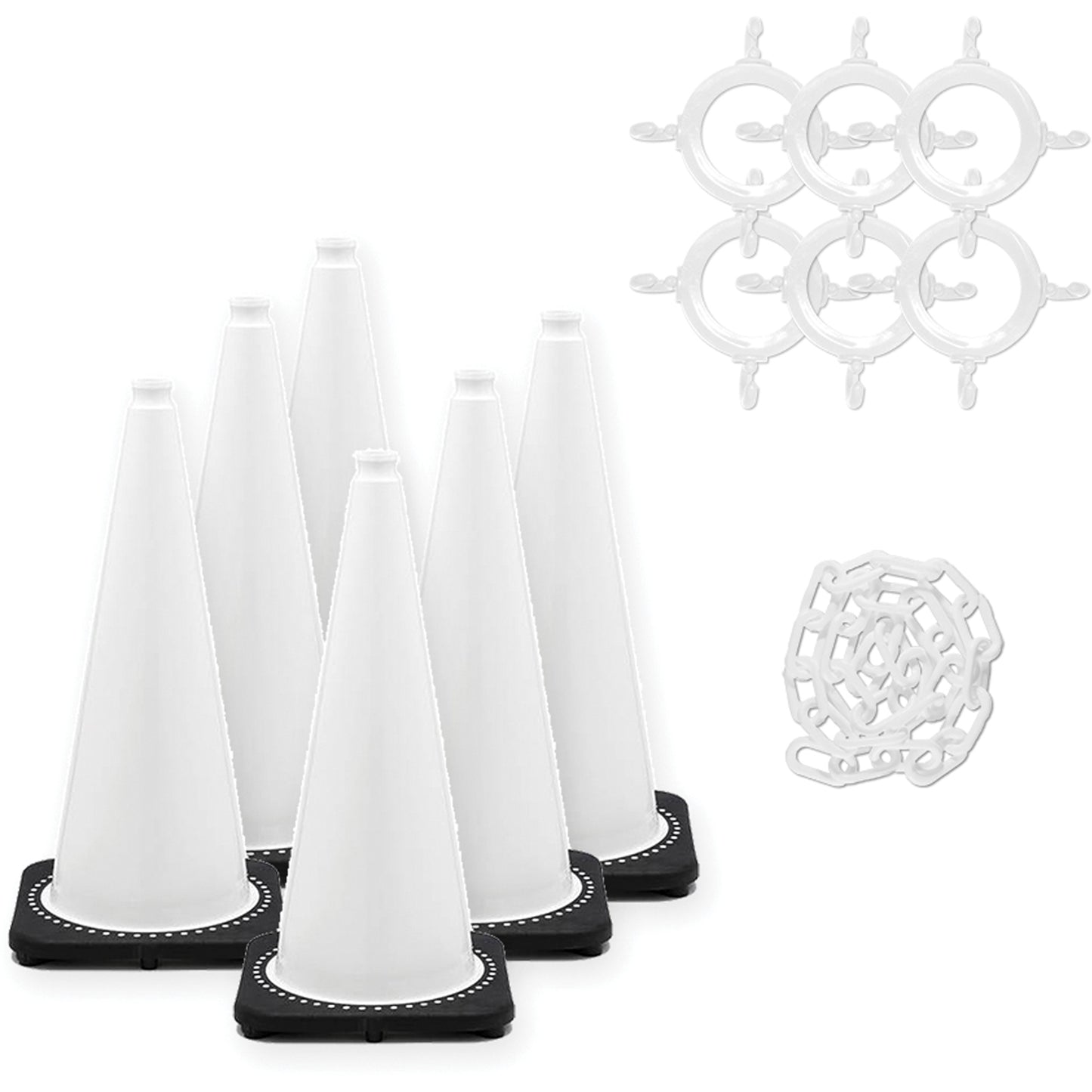 Mr. Chain Traffic Cone & Chain Kit, 28", White