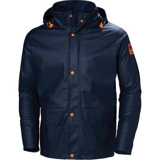 Helly Hansen Gale Rain Jacket, Polyester/Polyurethane, Large, Navy Blue