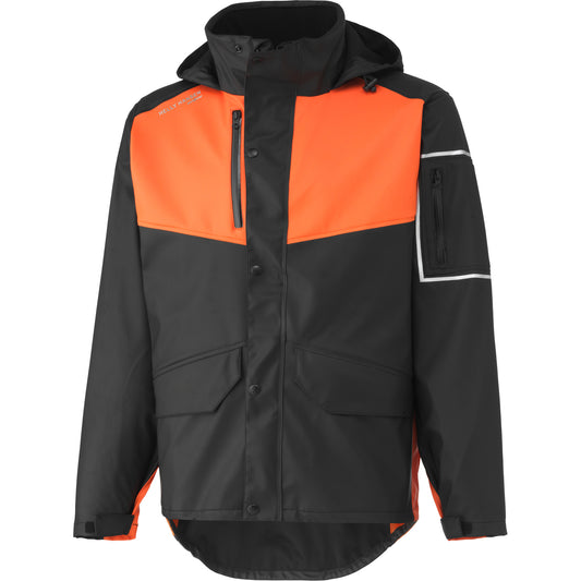 Helly Hansen West Coast Waterproof Jacket, Polyester, Small, Black/Orange