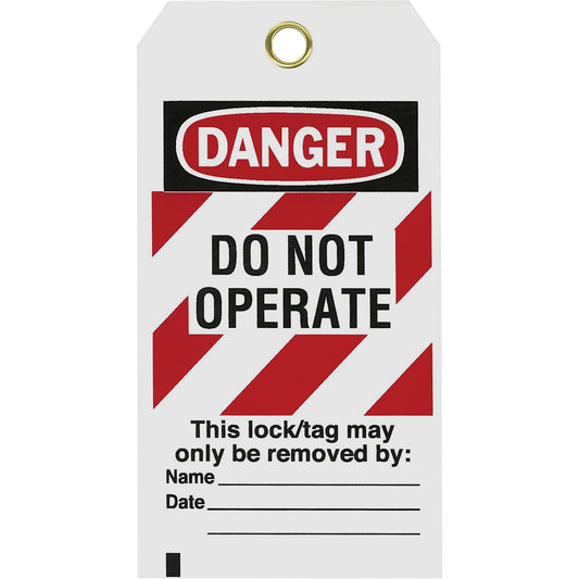 Brady "Do Not Operate" Safety Tags, Polyester, 3" W x 5-3/4" H, English