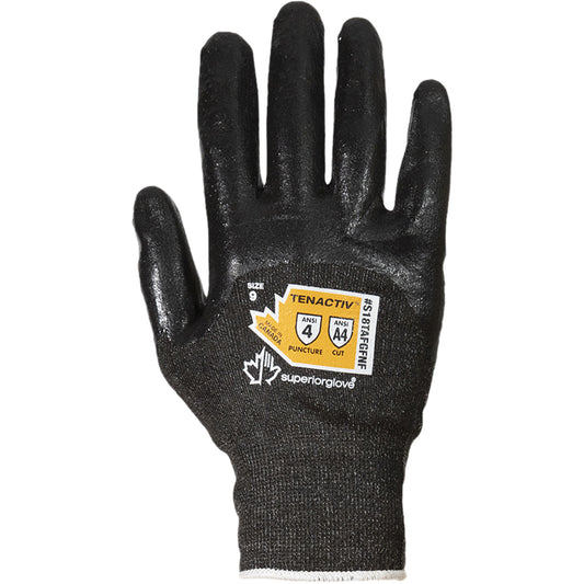 Superior Glove Works Ltd. Ultrafine Composite Filament Fiber Knit Gloves, Size 10, 18 Gauge, Foam Nitrile Coated, TenActiv™ Shell, ASTM ANSI Level A4