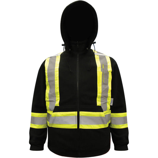 Viking High-Visibility Hoodie, Polyester, Black, 4X-Large