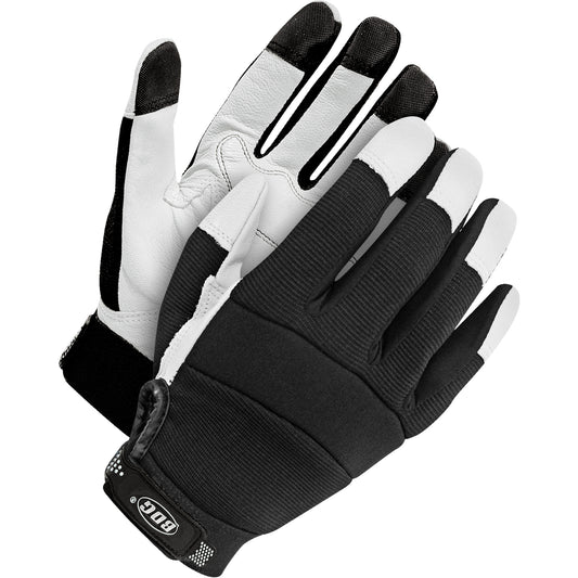 Bob Dale Gloves Mechanic's Gloves, Grain Leather Palm, Size X-Large