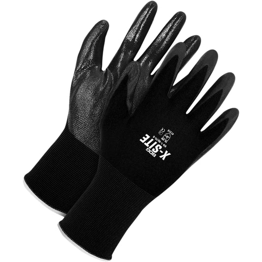 Bob Dale Gloves Coated Gloves, 9, Bi-Polymer Coating, 15 Gauge, Nylon Shell