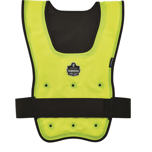 Ergodyne Chill-Its® 6687 Economy Dry Evaporative Cooling Vest, Large/X-Large, High Visibility Lime-Yellow